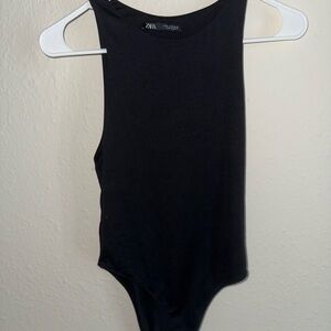 Zara Jet Black Sleeveless Bodysuit